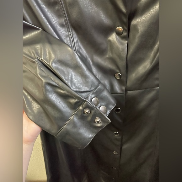 Nanette Lepore Leather Button Up Shirtdress - Picture 7 of 11